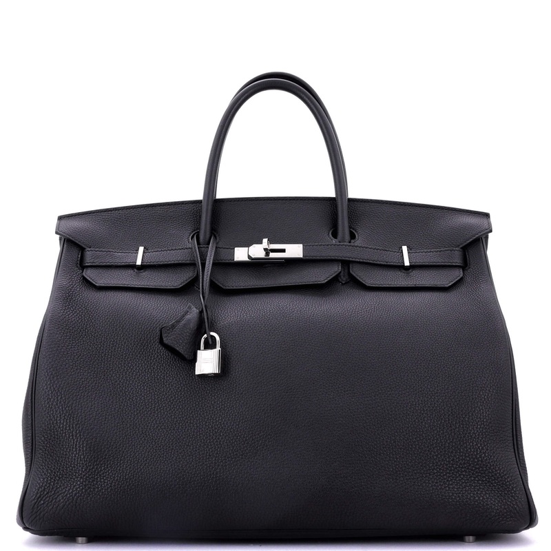 Birkin Handbag Noir Togo with Palladium Hardware 40