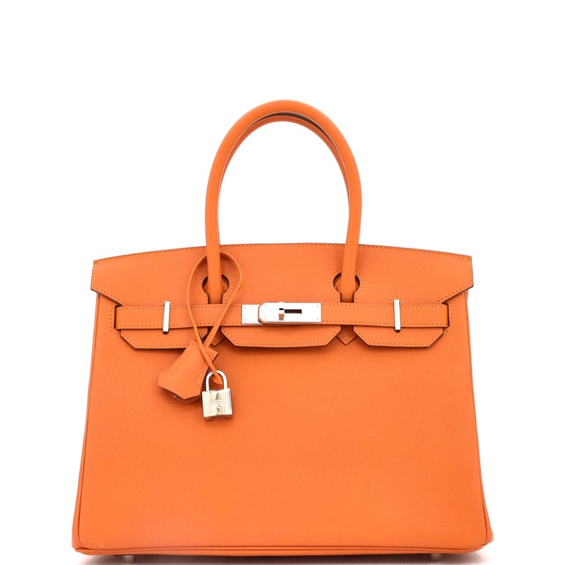 Birkin Handbag Orange H Epsom with Palladium Hardware 30
