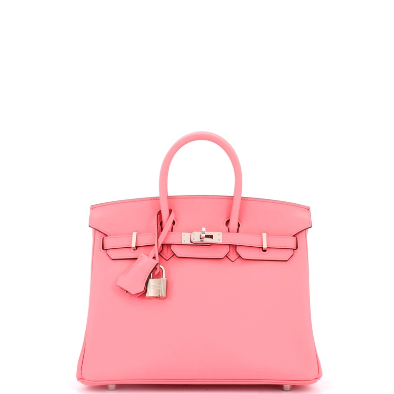 Birkin Handbag Rose D'Ete Swift with Palladium Hardware 25