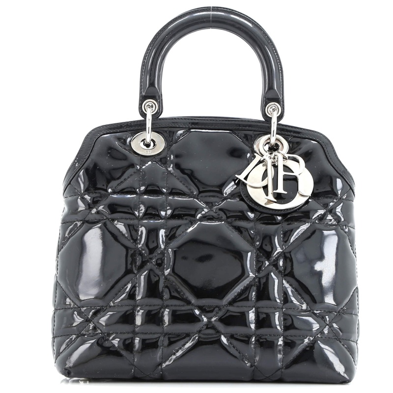 Granville Satchel Cannage Quilt Patent Medium