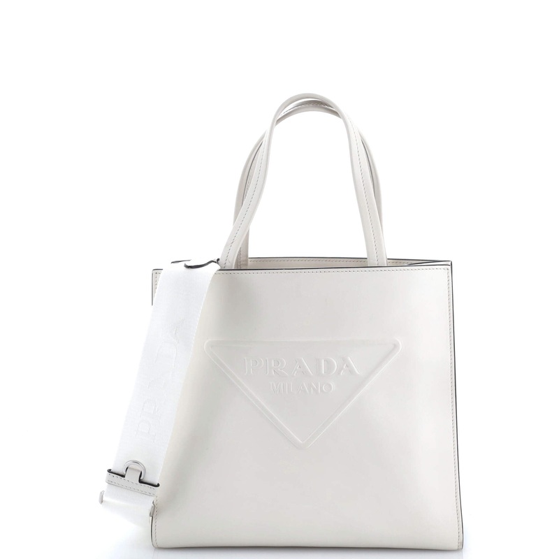 Logo Drill Tote Leather Small