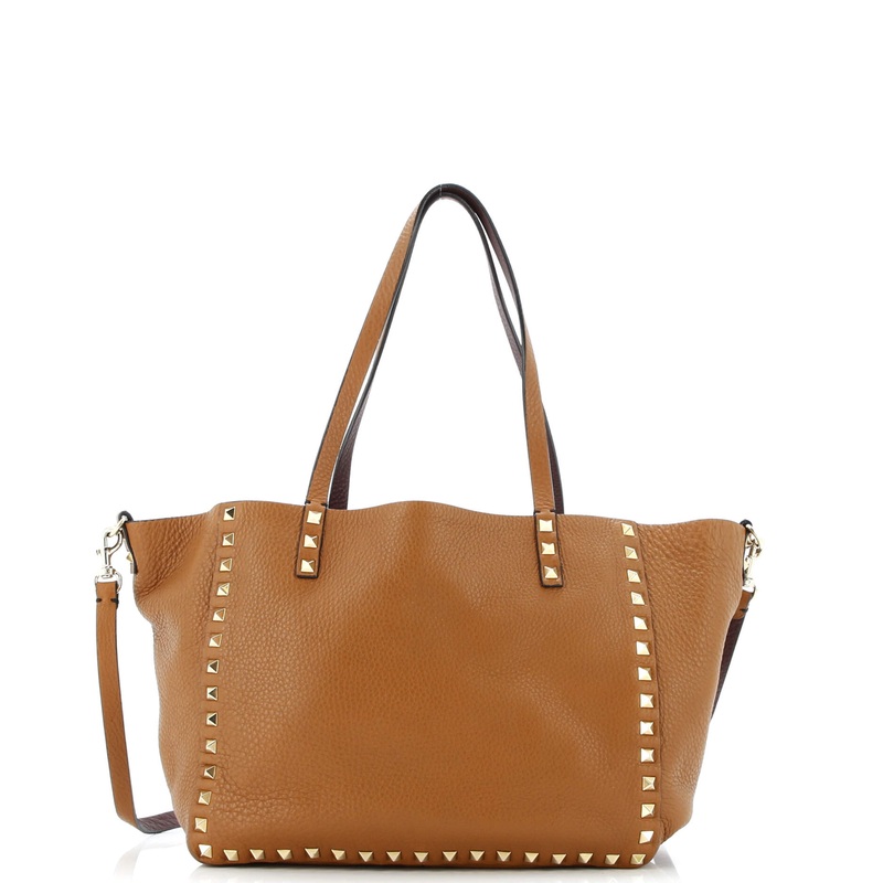 Rockstud Reversible Convertible Tote Leather Small