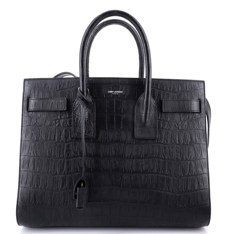 Sac de Jour Bag Crocodile Embossed Leather Medium