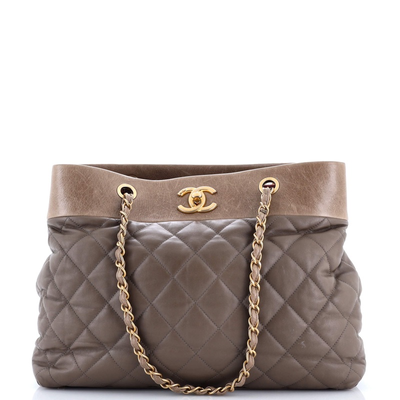 Soft Elegance Tote Quilted Distressed Calfskin Large