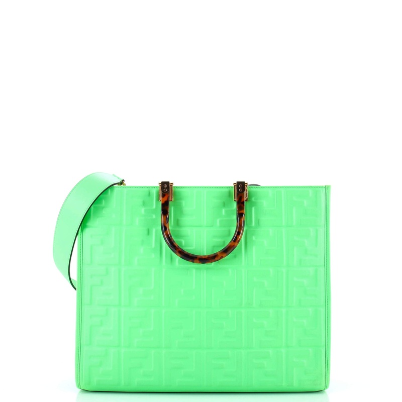 Sunshine Shopper Tote Zucca Embossed Leather Medium