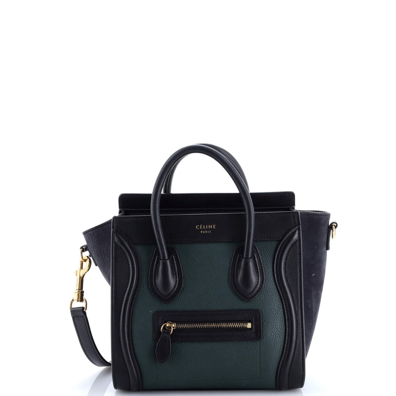 Tricolor Luggage Bag Canvas and Leather Nano