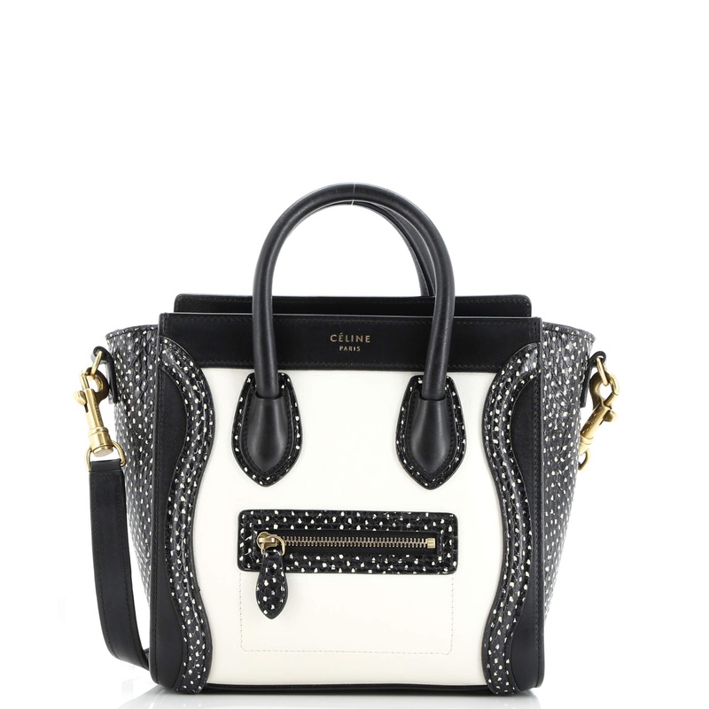 Tricolor Luggage Bag Python and Leather Nano