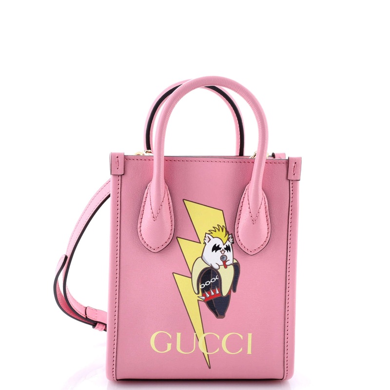 Vertical Tote Printed Leather Mini
