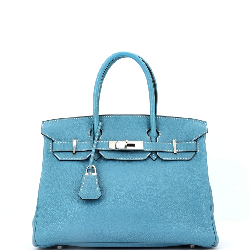 Birkin Handbag Bleu Jean Togo with Palladium Hardware 30