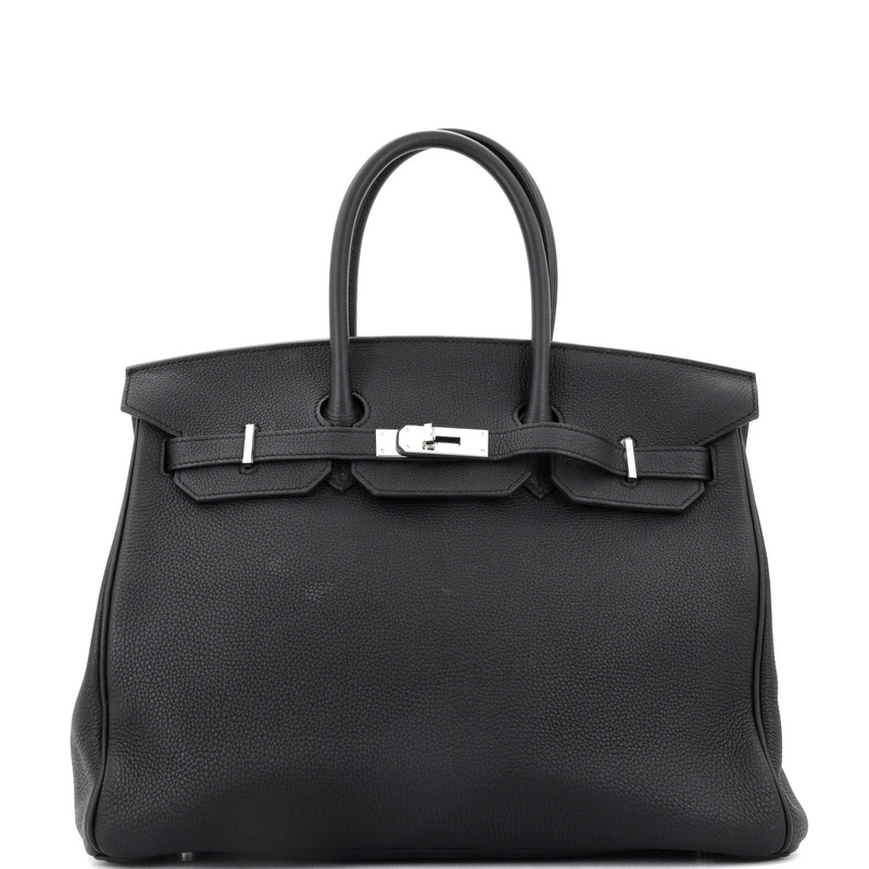 Birkin Handbag Noir Togo with Palladium Hardware 35