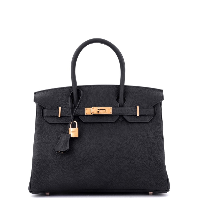 Birkin Handbag Noir Togo with Rose Gold Hardware 30