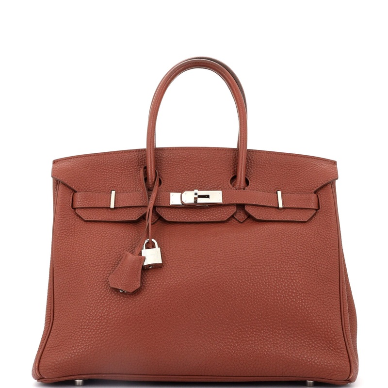 Birkin Handbag Sienne Togo with Palladium Hardware 35