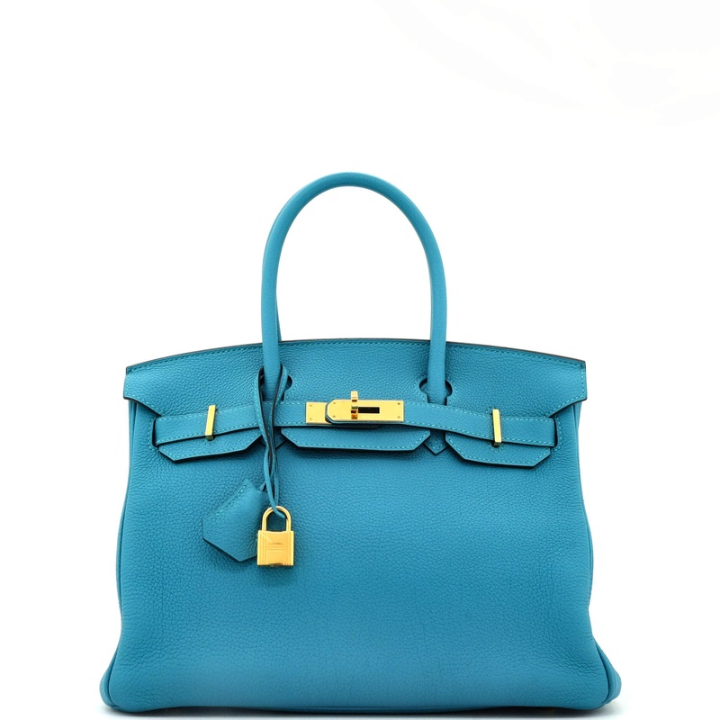 Birkin Handbag Turquoise Togo with Gold Hardware 30