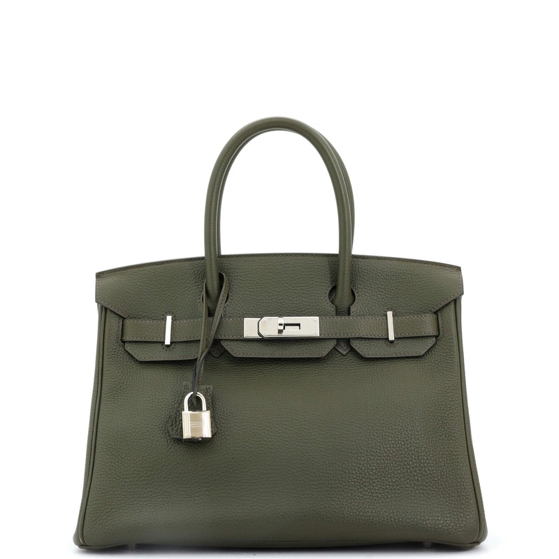 Birkin Handbag Vert Bronze Togo with Palladium Hardware 30