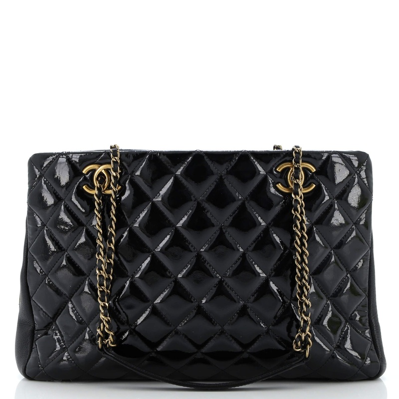 CC Eyelet Tote Quilted Patent Medium