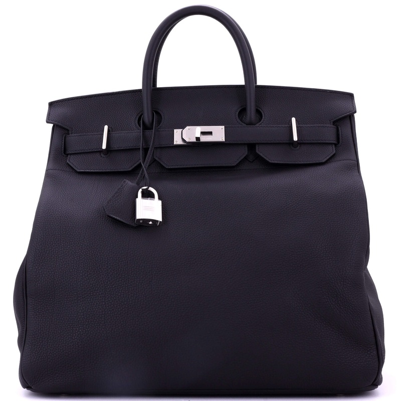 HAC Birkin Bag Noir Togo with Brushed Palladium Hardware 40