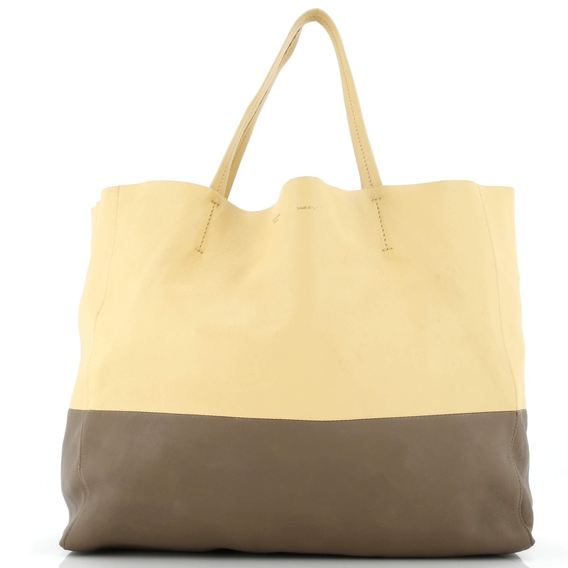 Horizontal Bi-Cabas Tote Leather Large