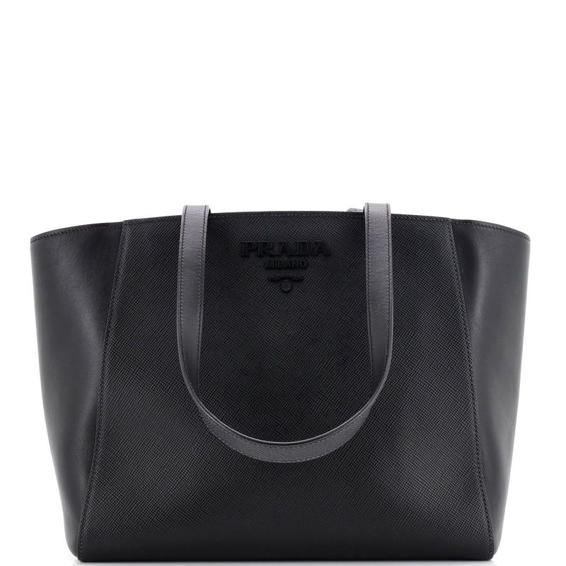 Monochrome Shopping Tote Saffiano with City Calf Small