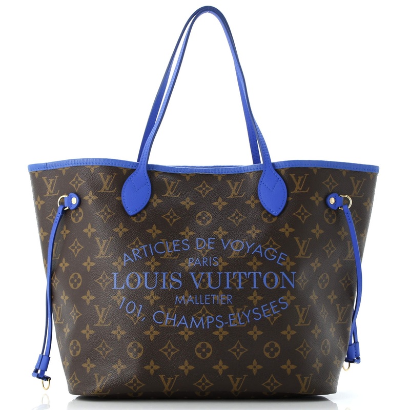 Neverfull Tote Limited Edition Ikat Monogram Canvas with Leather MM