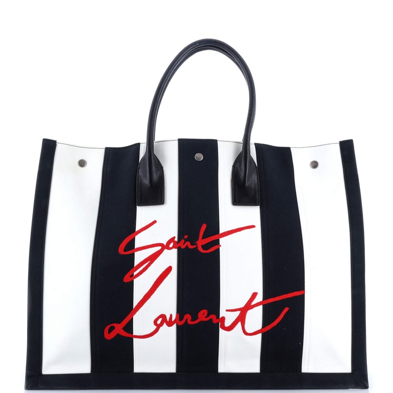 Noe Shopping Tote Striped Canvas Large