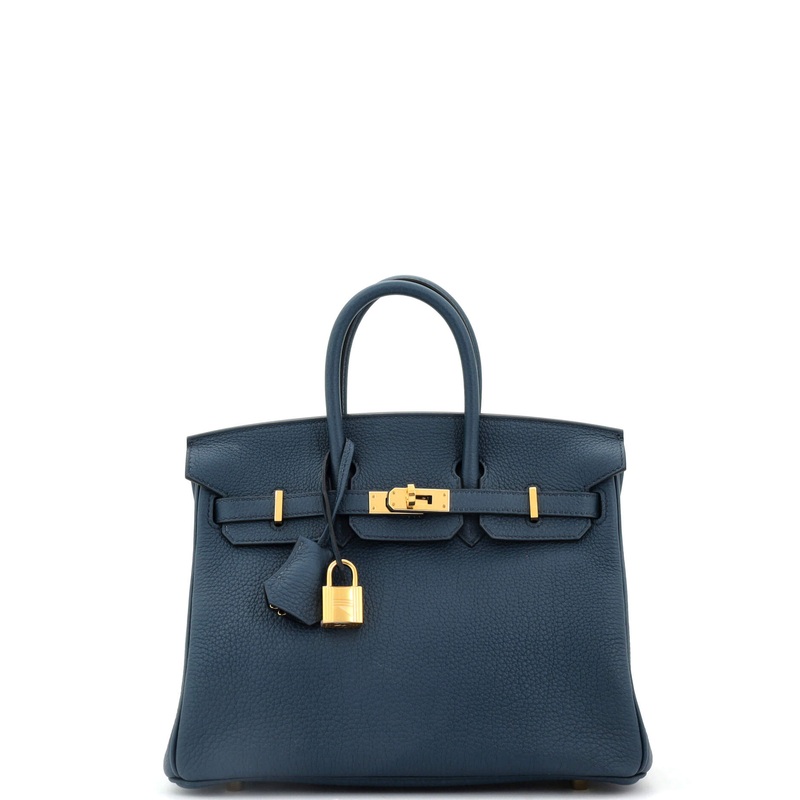 Birkin Handbag Bleu De Prusse Togo with Gold Hardware 25