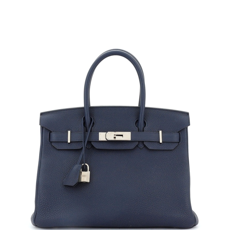 Birkin Handbag Bleu Encre Togo with Palladium Hardware 30