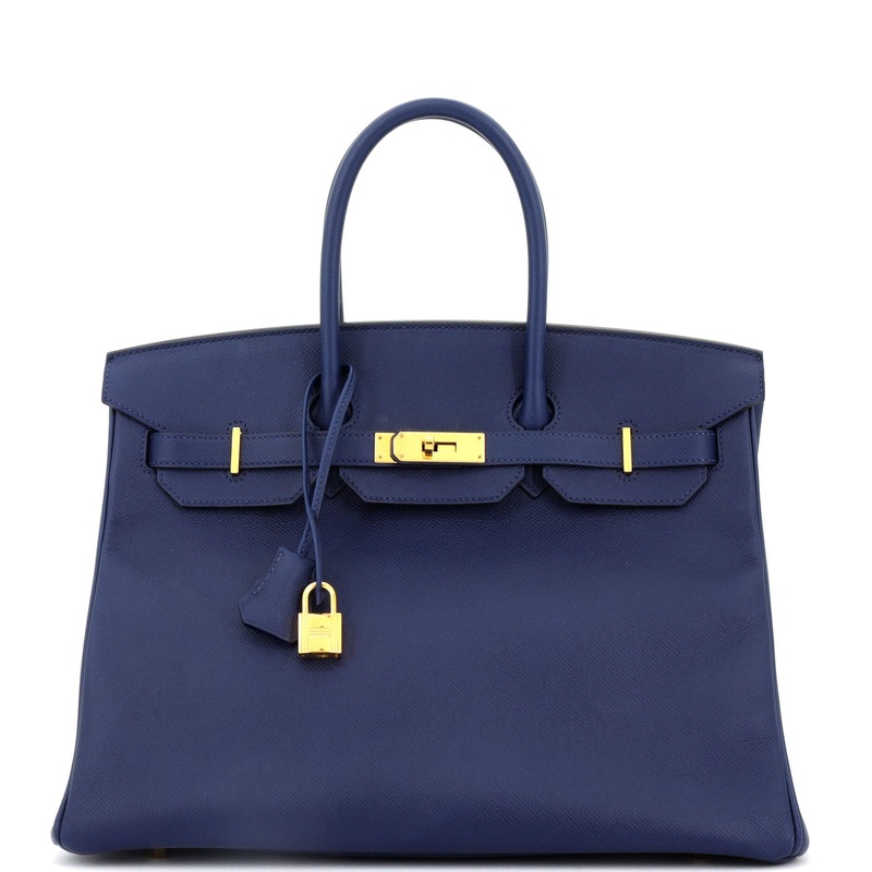 Birkin Handbag Bleu Saphir Epsom with Gold Hardware 35