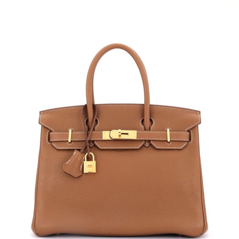 Birkin Handbag Gold Clemence with Gold Hardware 30