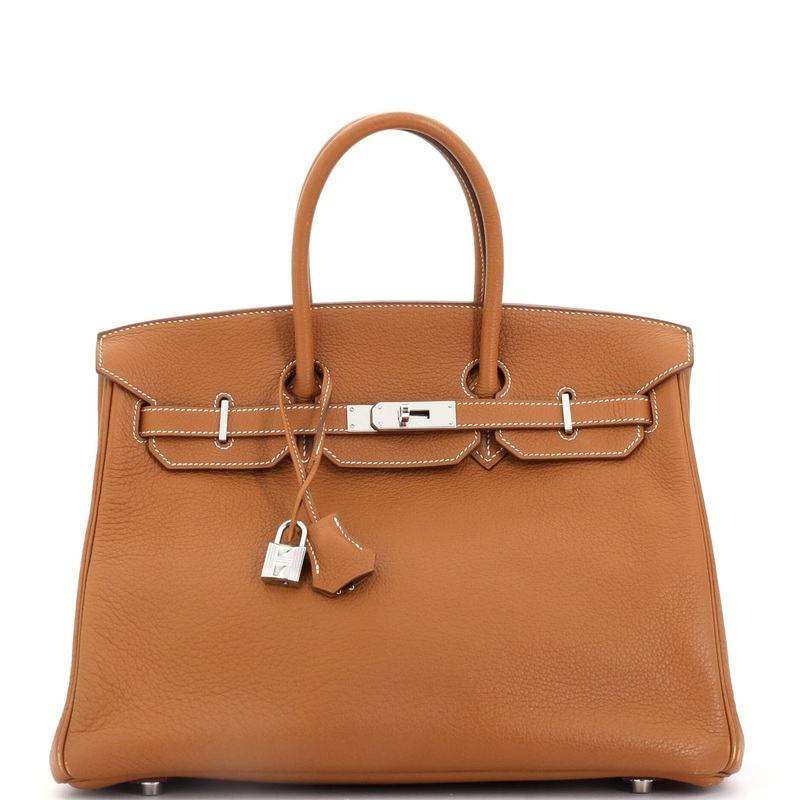 Birkin Handbag Gold Clemence with Palladium Hardware 35