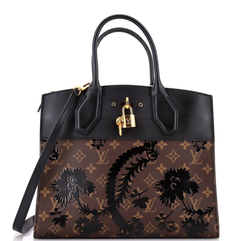 City Steamer Handbag Limited Edition Blossom Monogram Canvas and Leather MM