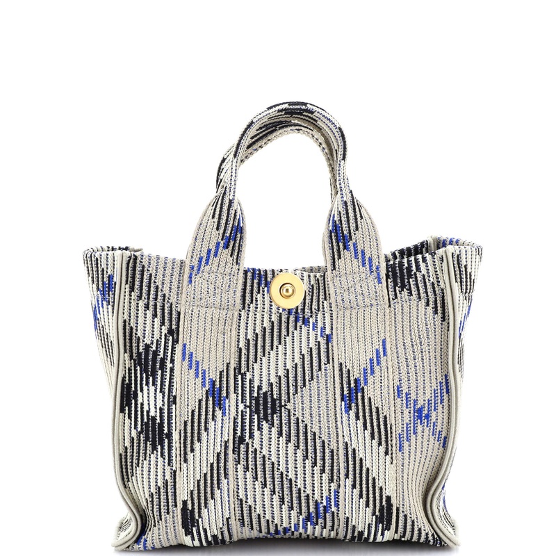 Convertible Shopper Tote Knit Check Jacquard Mini