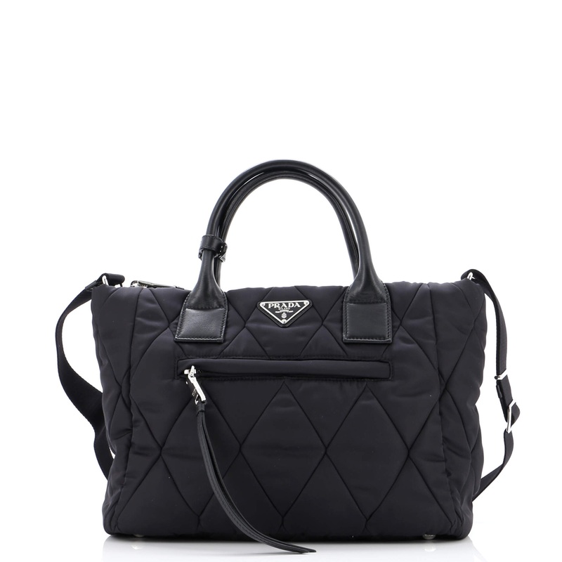 Convertible Zip Tote Quilted Tessuto Small