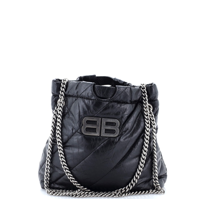 Crush Chain Tote Quilted Crushed Calfskin XS