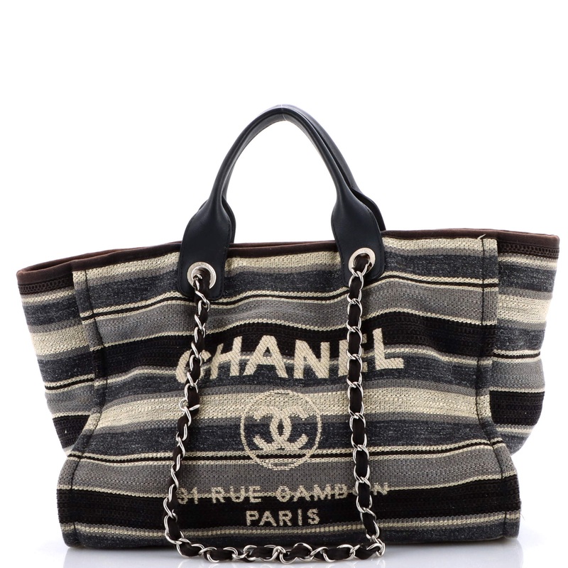 Deauville Tote Stripe Canvas Medium