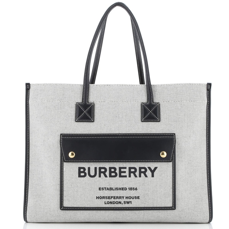Freya Shopping Tote Canvas with Leather Medium