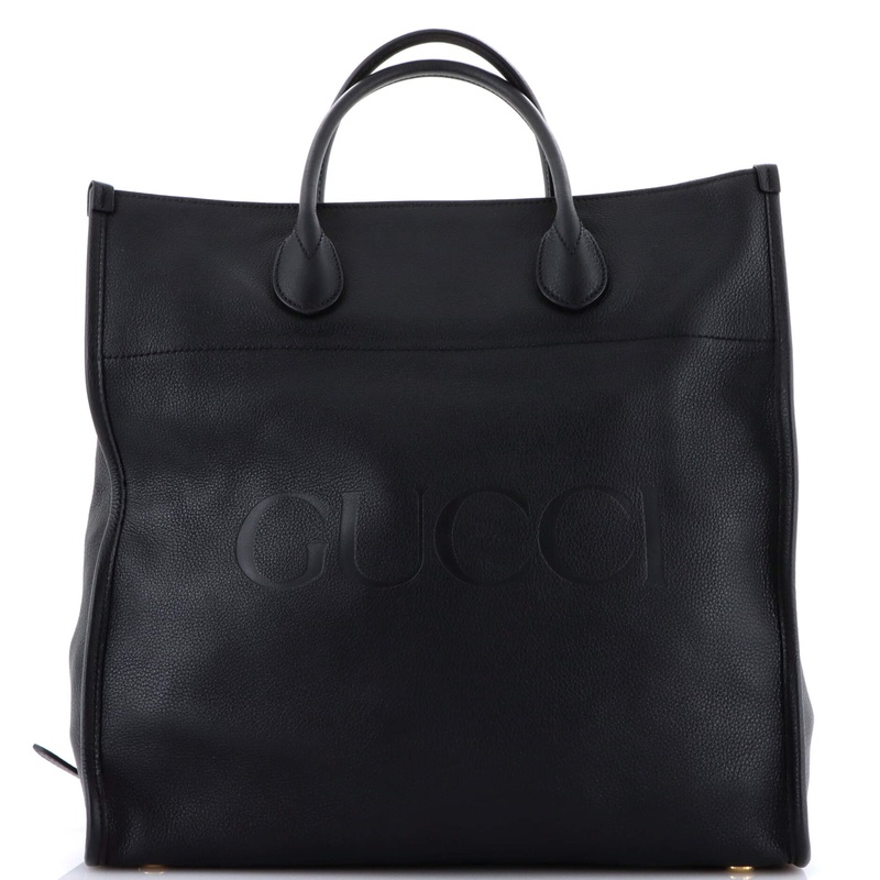 Logo Tote Embossed Leather Medium