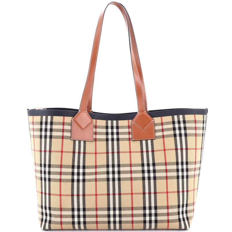 London Tote Vintage Check Canvas Medium