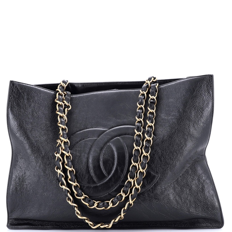 Timeless CC Chain Shopping Tote Shiny Aged Calfskin Large