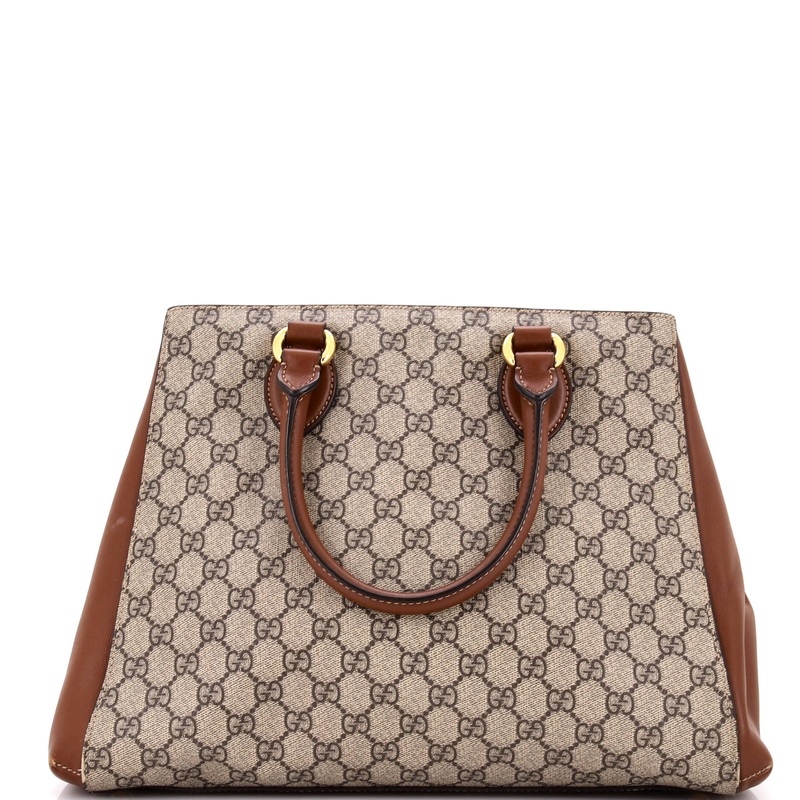 Trapezoid Top Handle Tote GG Coated Canvas Medium