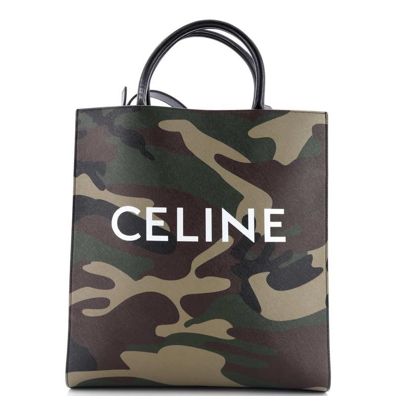Vertical Cabas Tote Camouflage Coated Canvas Medium