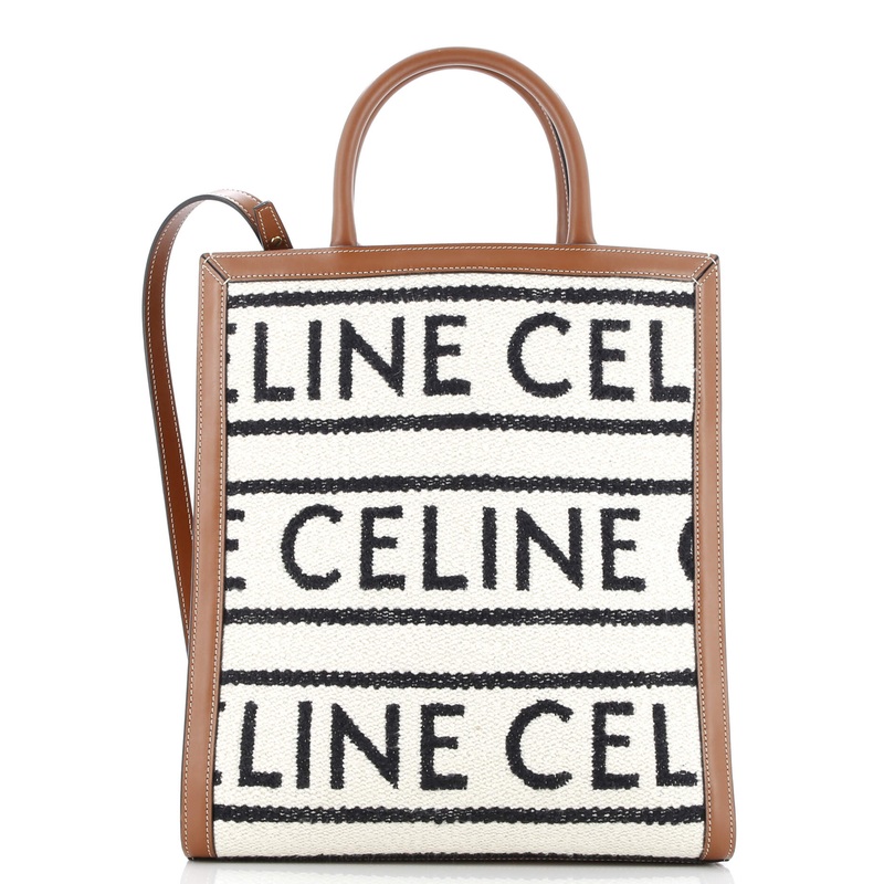 Vertical Cabas Tote Logo All Over Textile Small