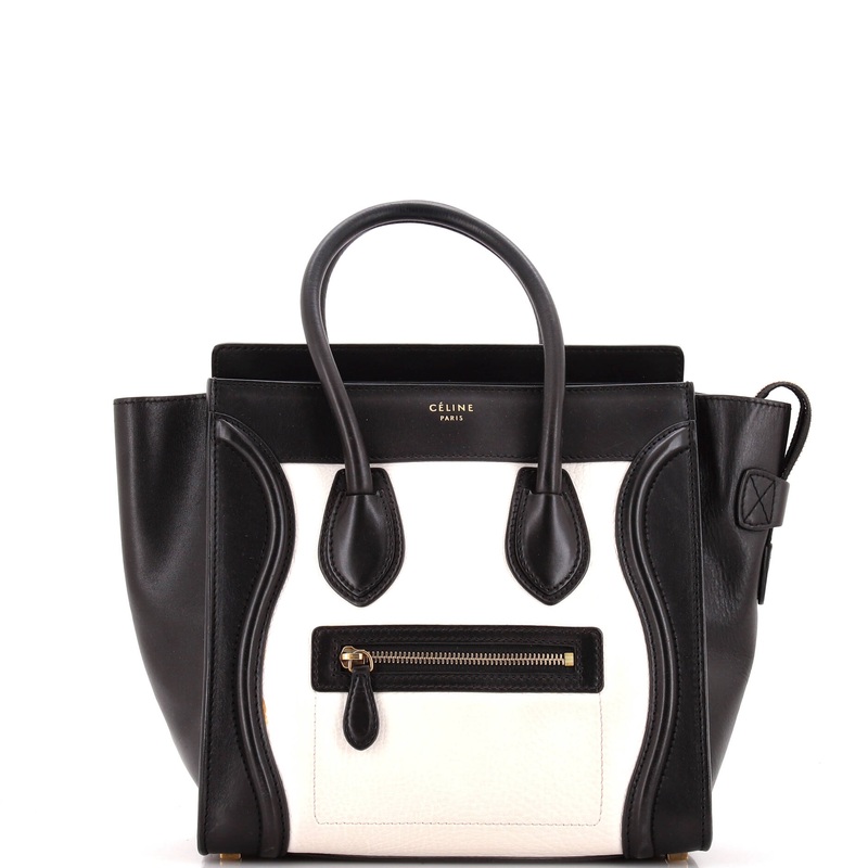 Bicolor Luggage Bag Leather Micro