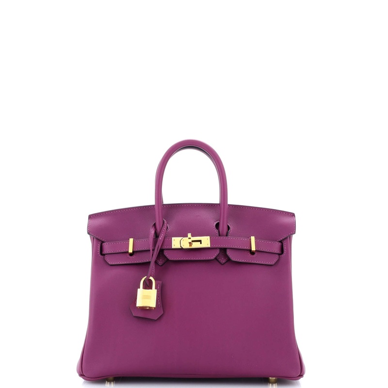 Birkin Handbag Anemone Swift with Gold Hardware 25