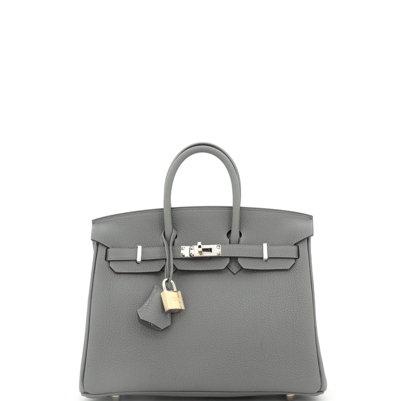 Birkin Handbag Grey Togo with Permabrass Hardware 25