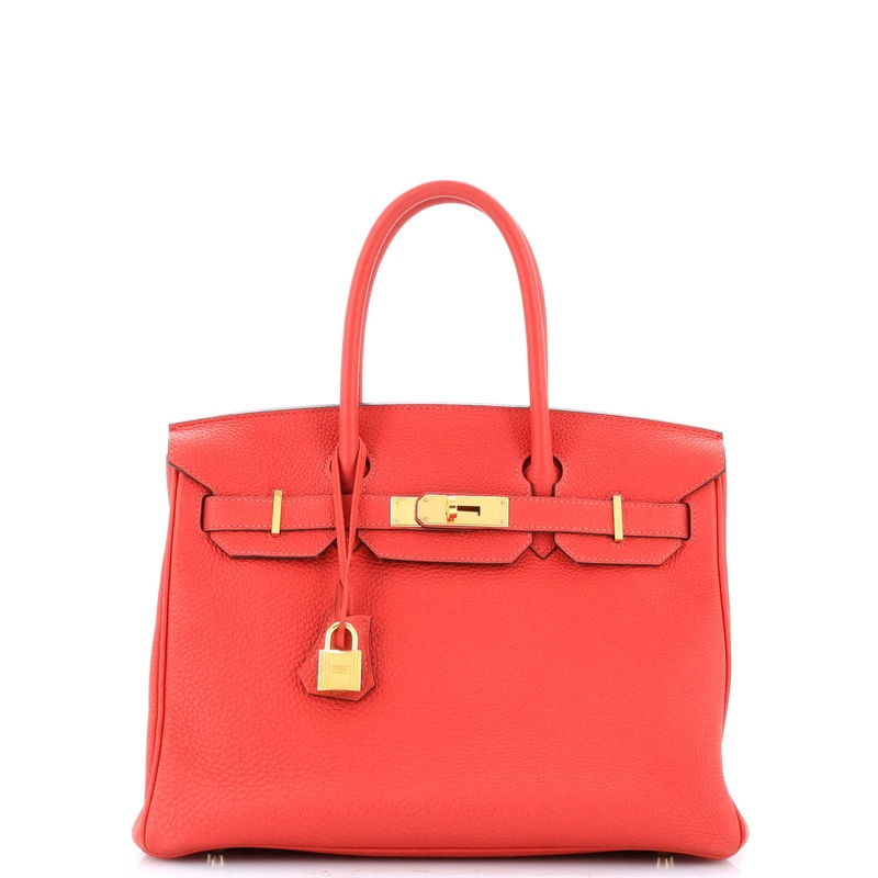 Birkin Handbag Rouge Pivoine Togo with Gold Hardware 30