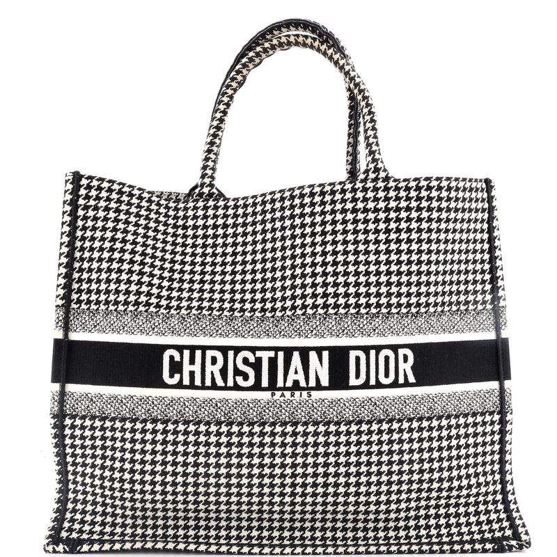 Book Tote Houndstooth Canvas Large