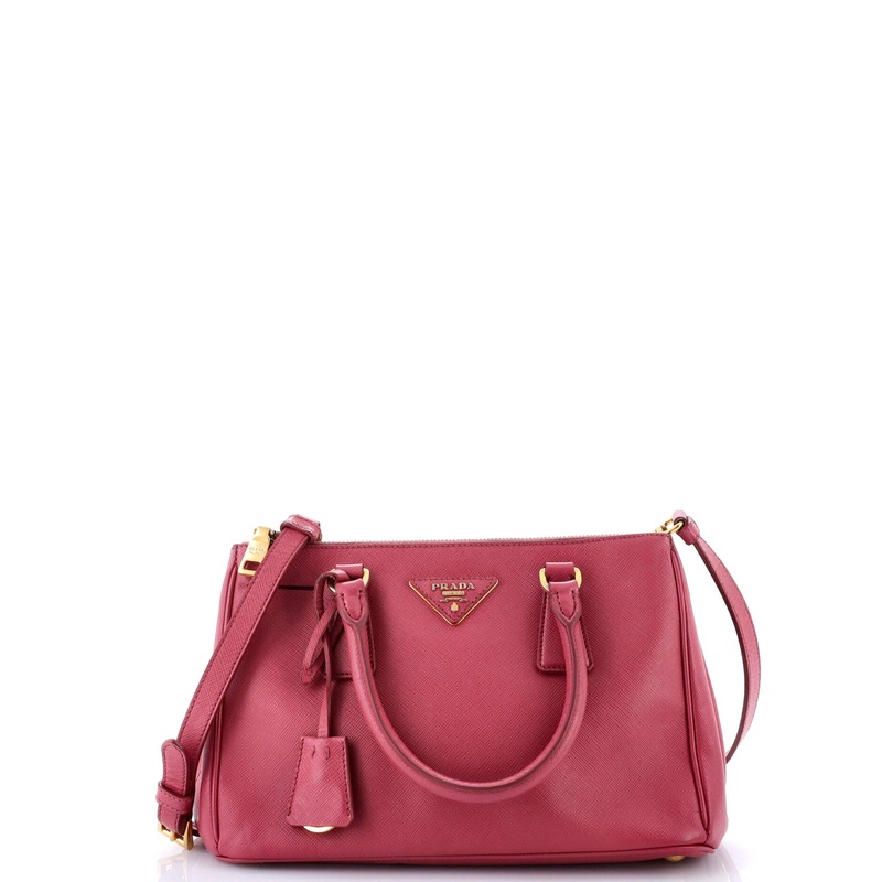Double Zip Lux Tote Saffiano Leather Small