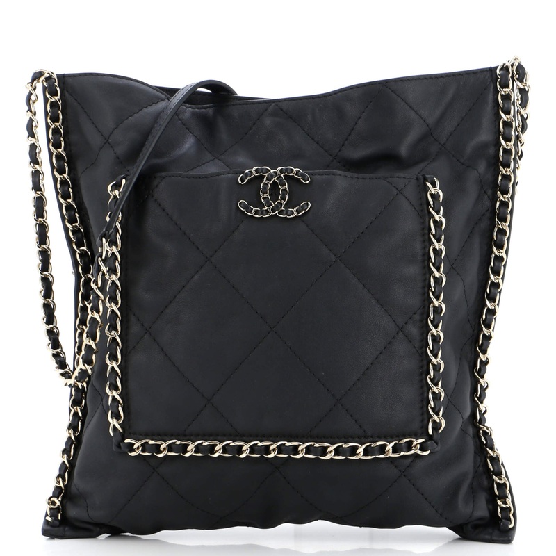 Flat Shopping Bag Quilted Calfskin Medium