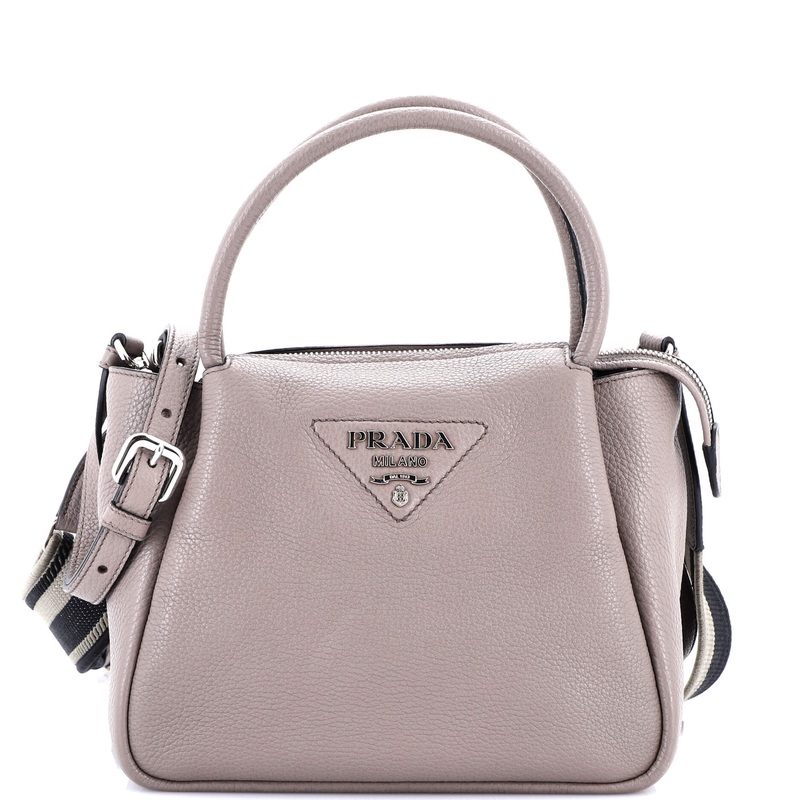 Flou Zipped Top Handle Bag Vitello Daino Small