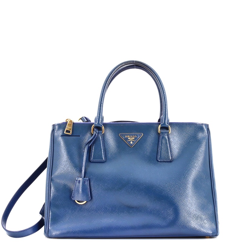 Galleria Double Zip Tote Vernice Saffiano Leather Large